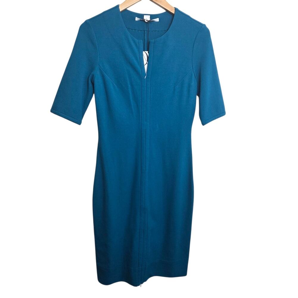 DVF DIane Von Furstenberg Womens SZ 6 Teal Blue Saturn Stretch Jersey Dress NWT - Picture 5 of 10